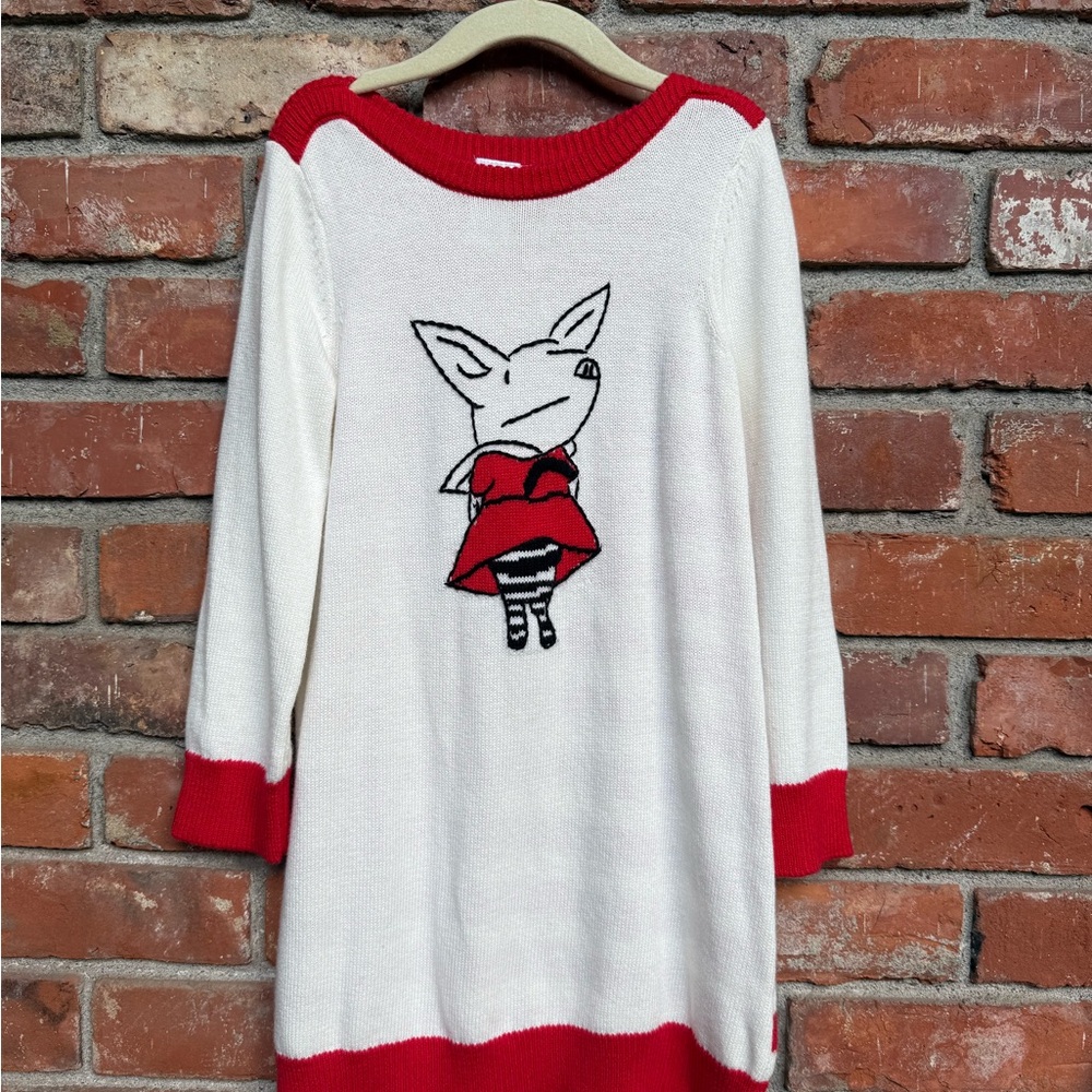 White and Red Olivia Sweater Dress Gymboree Size 5